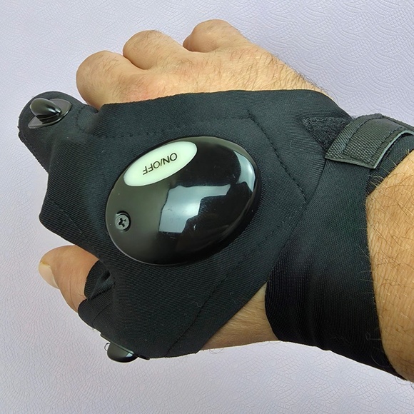 LED Flashlight Gloves Hands Free Light for Fishing Repair Camping Outdoor - Picture 3 of 8